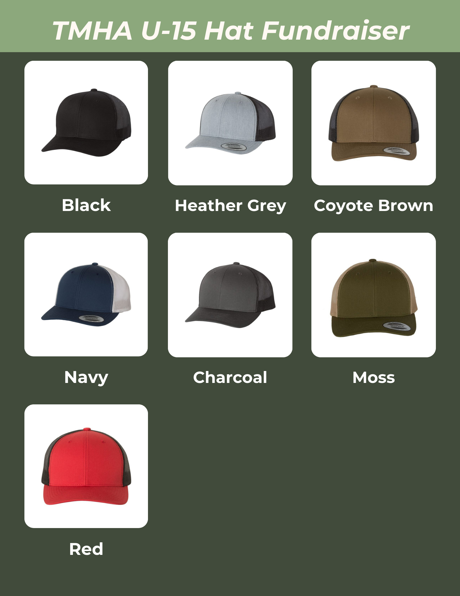 TMHA Fundraiser Hat Options (2)